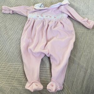 Magnolia baby rosette footie onesie